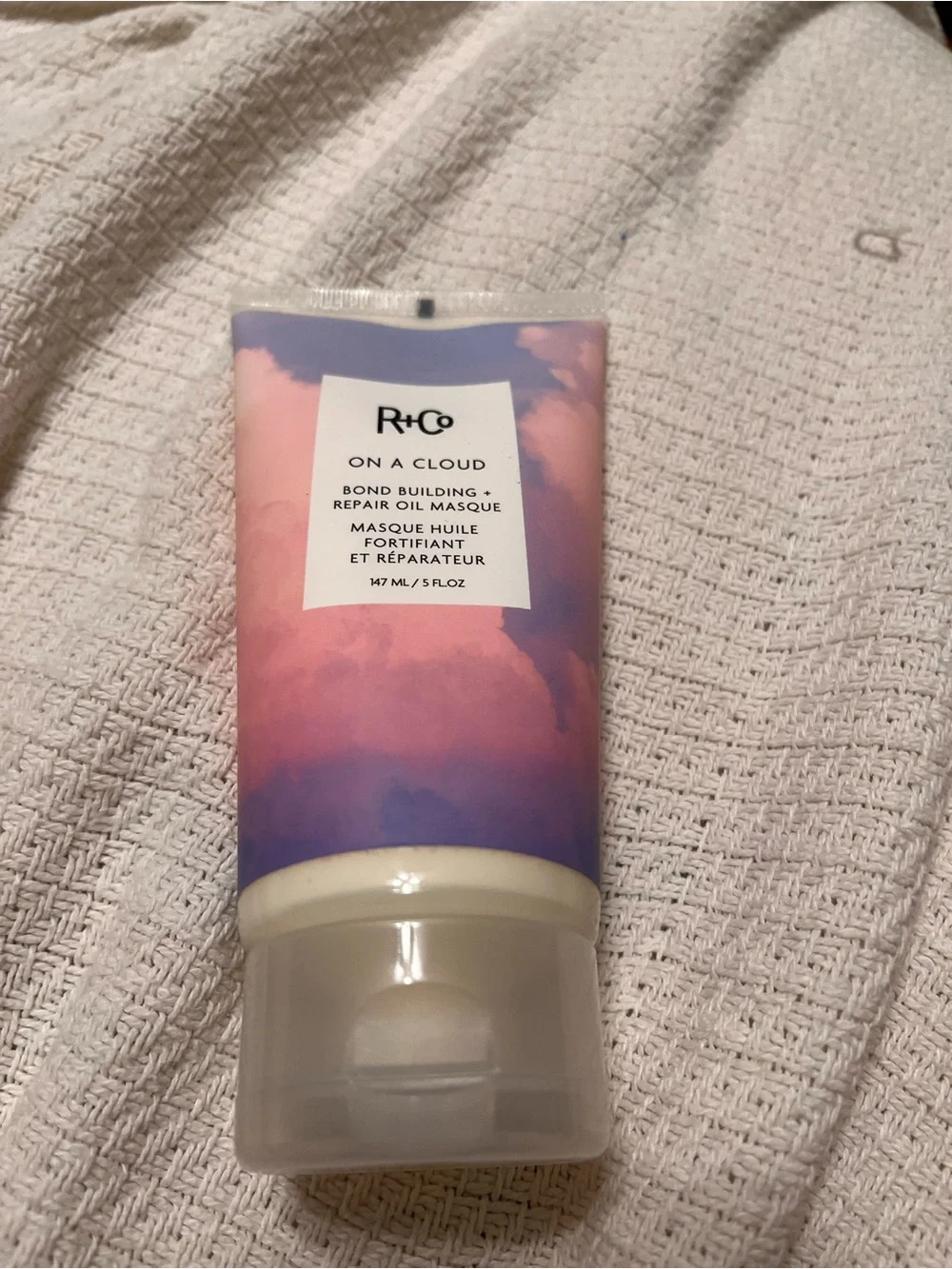 R+Co On A Cloud Skincare Mask in Pink and Purple Gradient